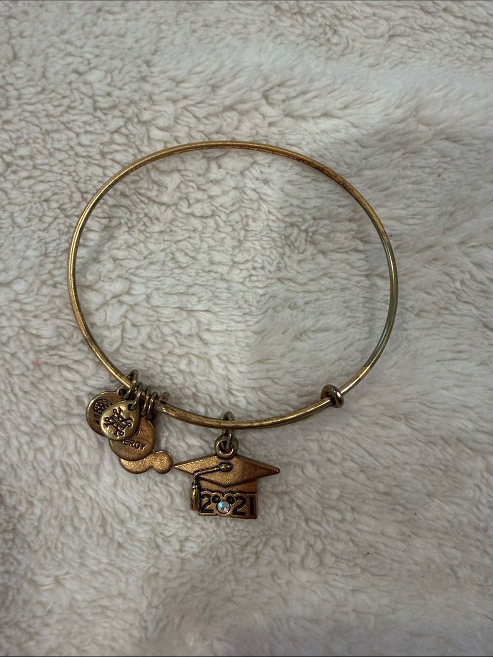 Alex and Ani Gold-Tone 2021 Graduation Charm Bangle